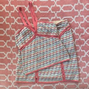 Vintage Missoni Multicolor Top and Skirt Set